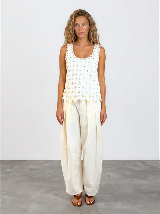 Pleated Barrel Pant