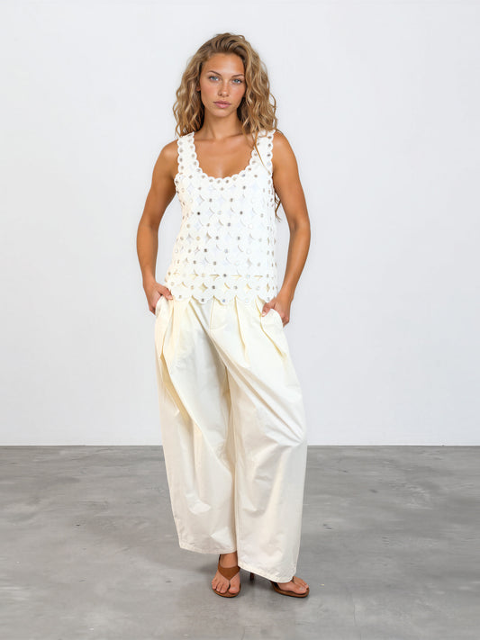 Pleated Barrel Pant
