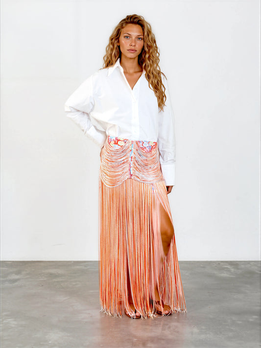 Multi Fringe Skirt