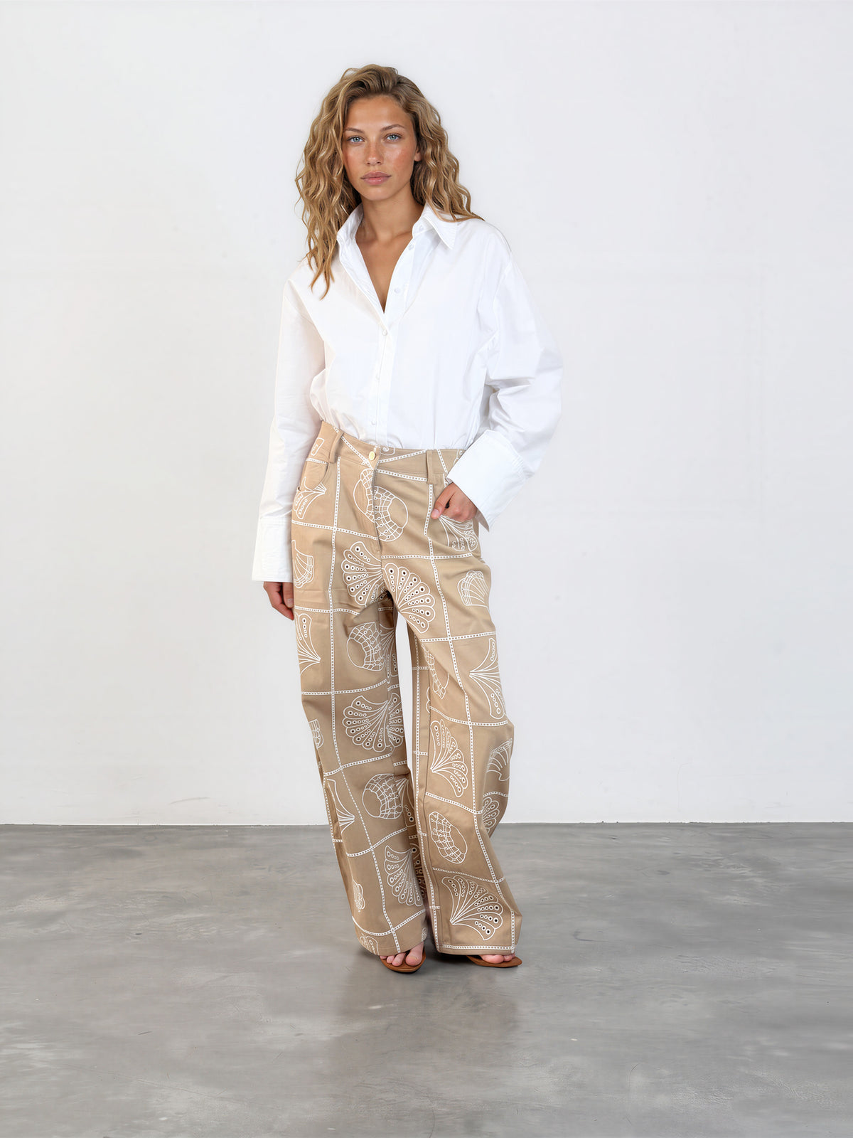 Emb Barrel Pant