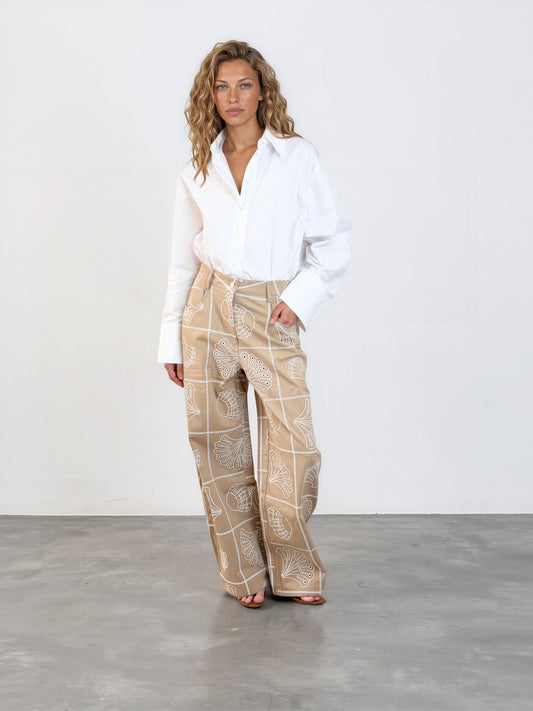 Emb Barrel Pant