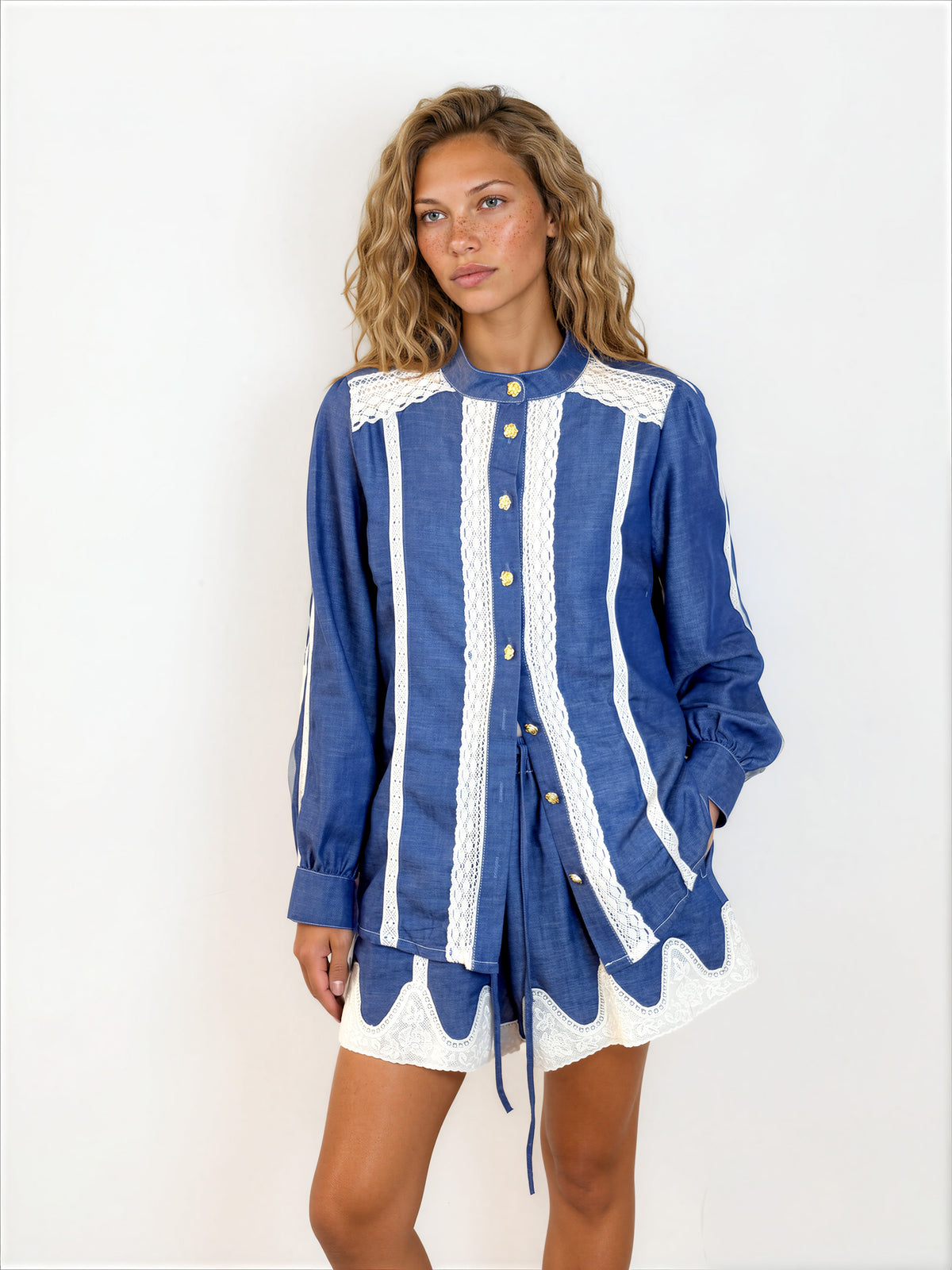 The Sanjo Lace/Denim Short