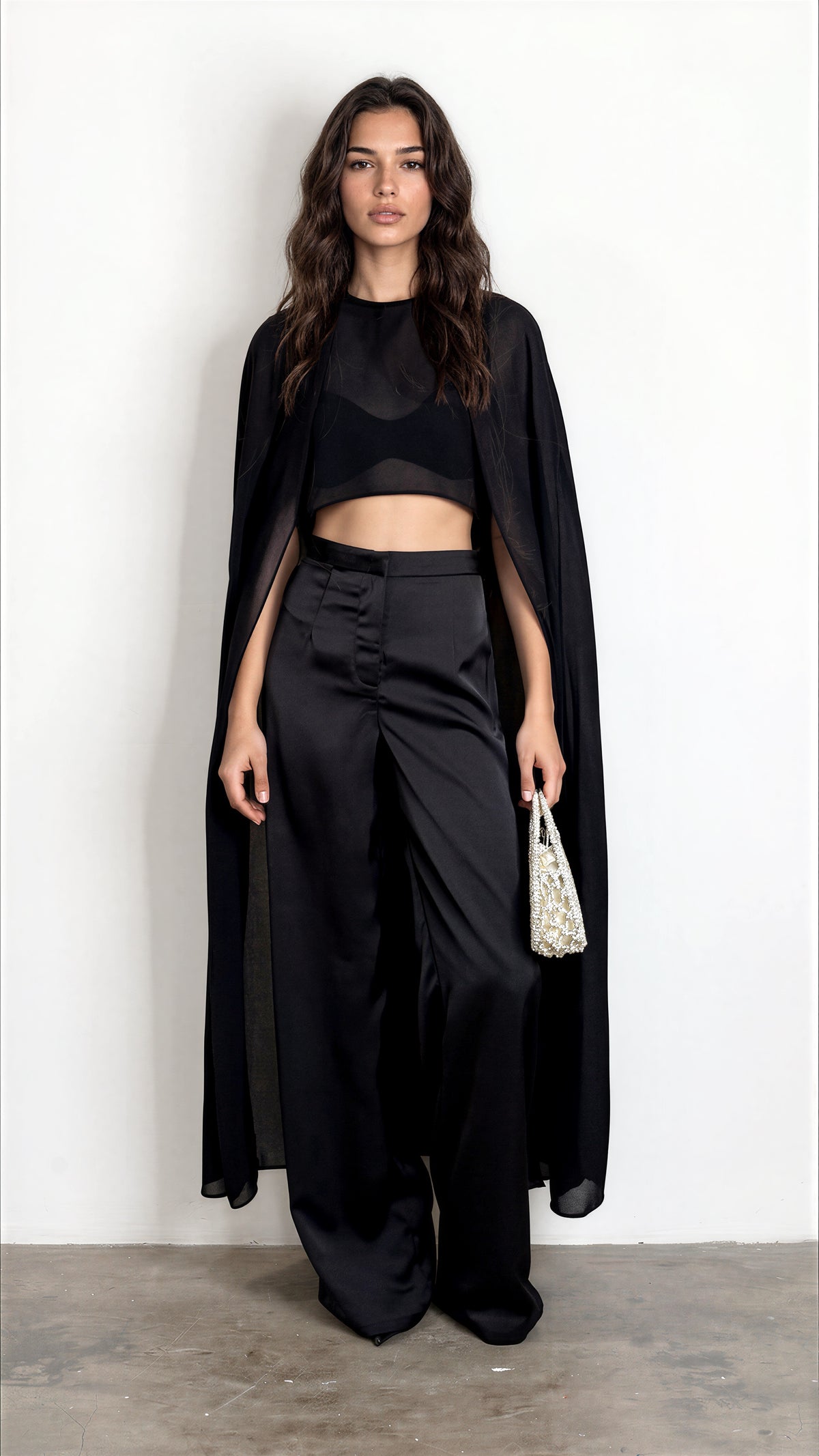 Satin Cape Pant Set