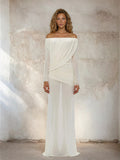 Off Shoulder Drape Gown