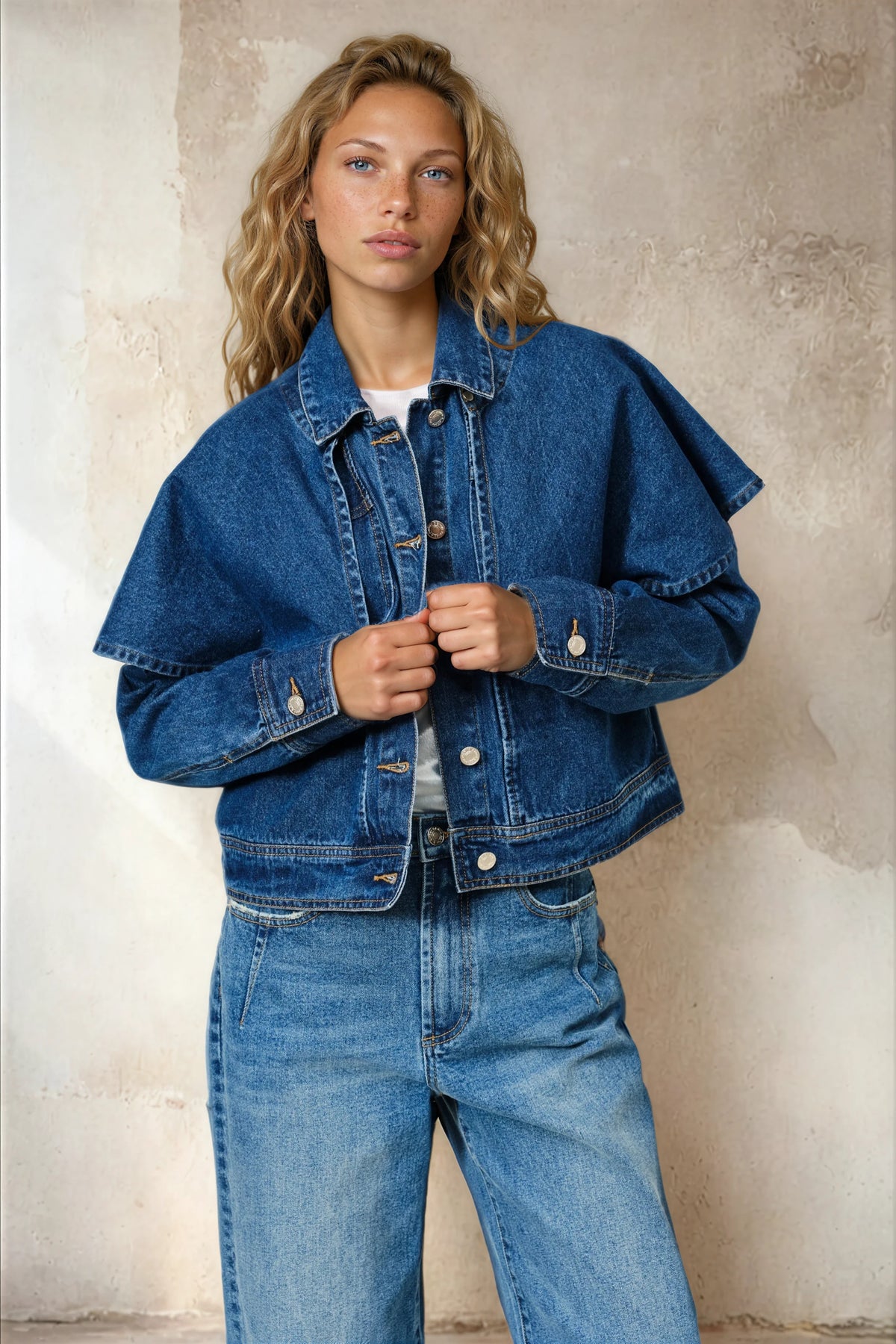 Denim Cape Jacket