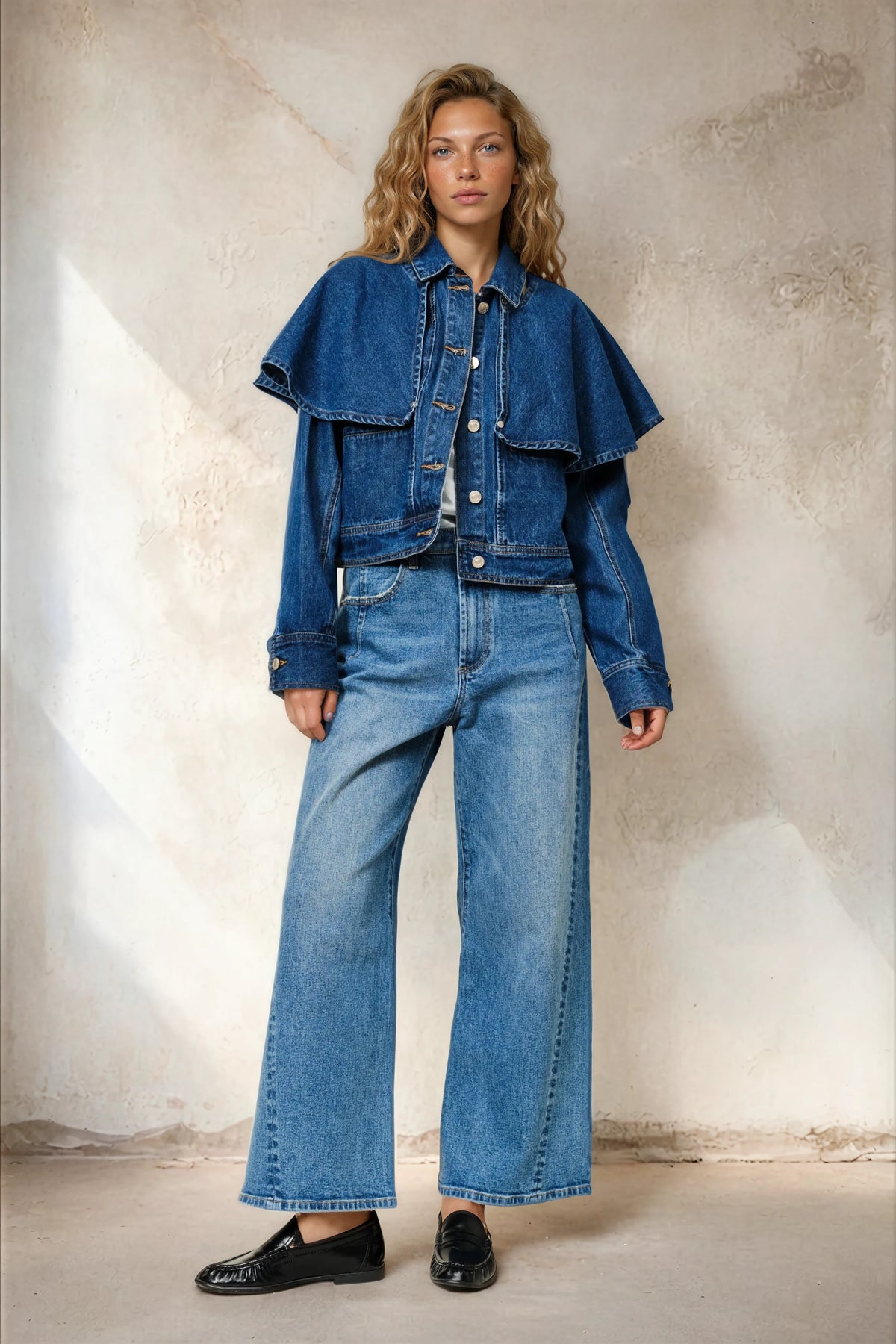 Denim Cape Jacket