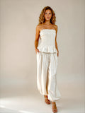 Metallic Strapless Balloon Pant Set