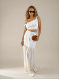 Sheer Contrast Maxi Skirt