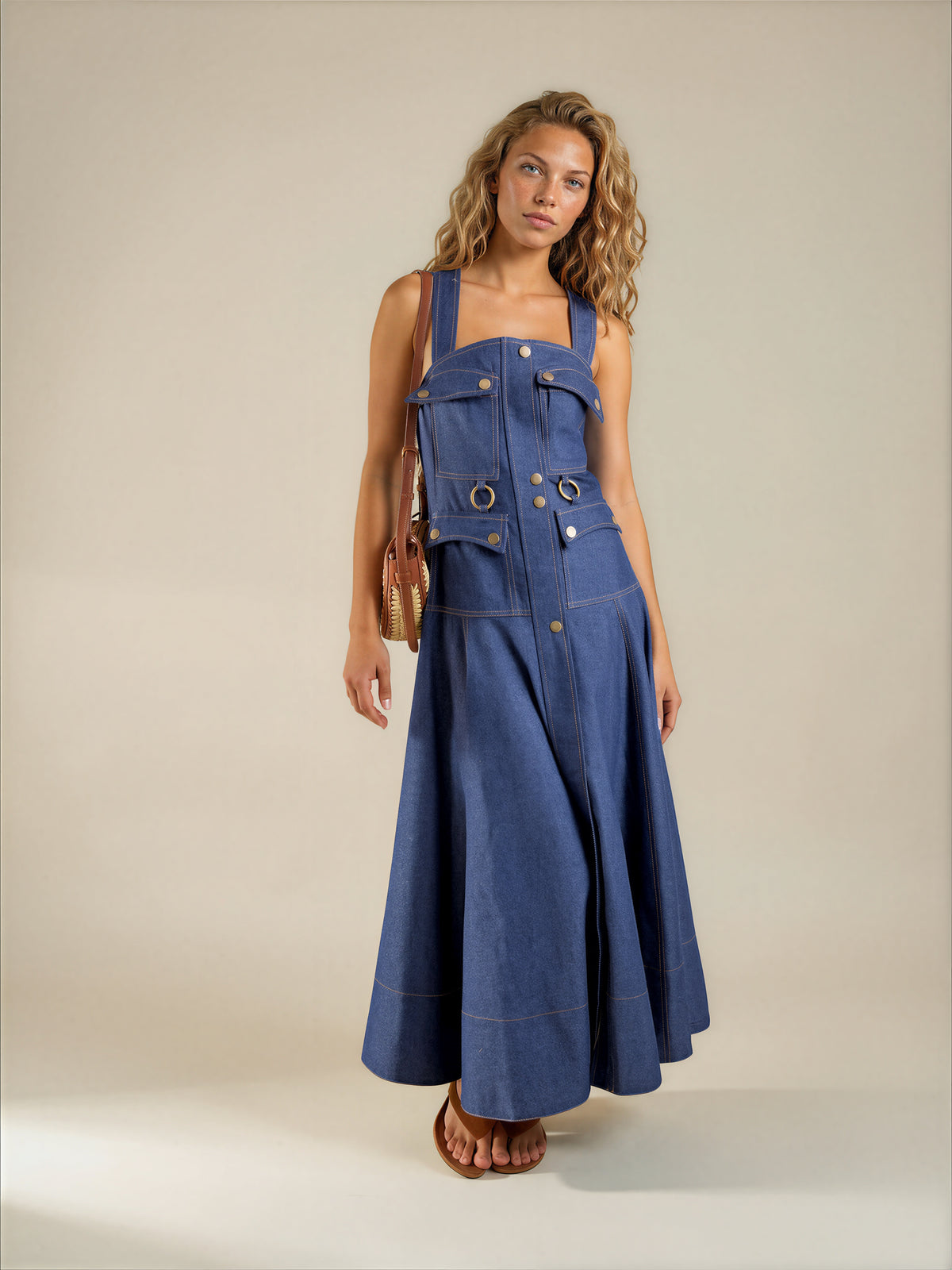 The Kali Denim Midi Dress