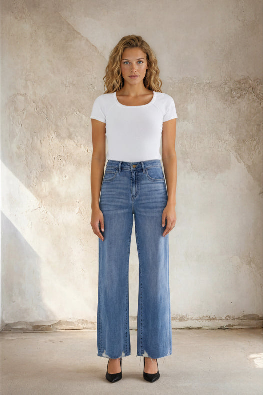 HR Wide Leg With Undone Hem