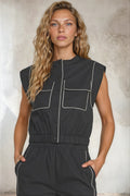 Poplin Vest W/piping