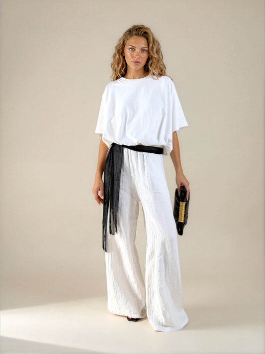 Belted Linen Pant