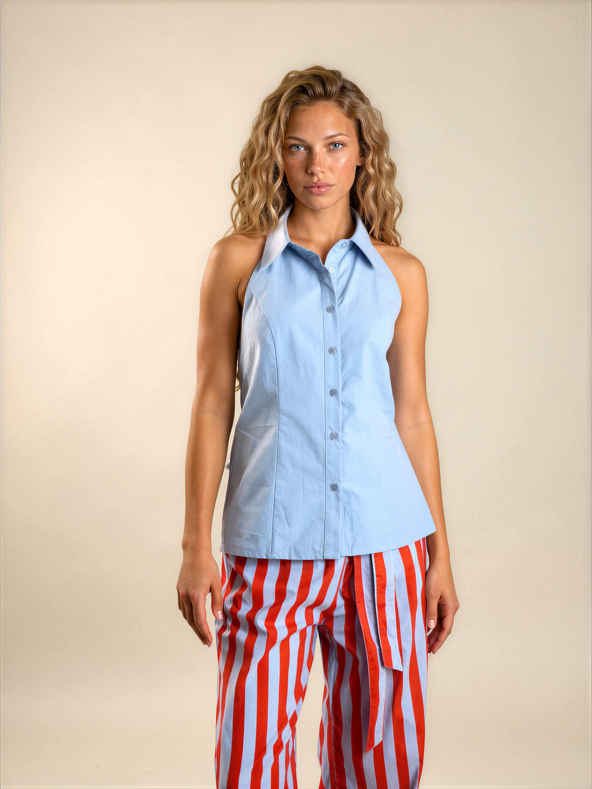 Tie Back Poplin Shirt