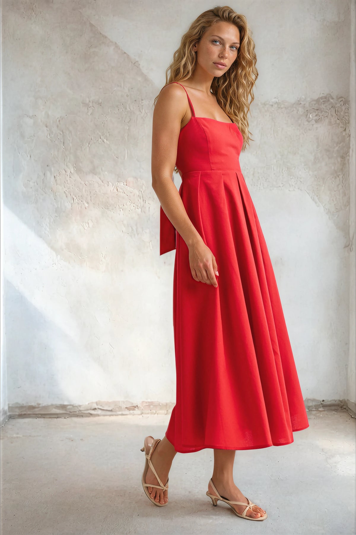 Linen Tie Back Dress