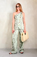 Stone Button Asym Pant Set