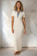 Denim Trim Maxi Dress