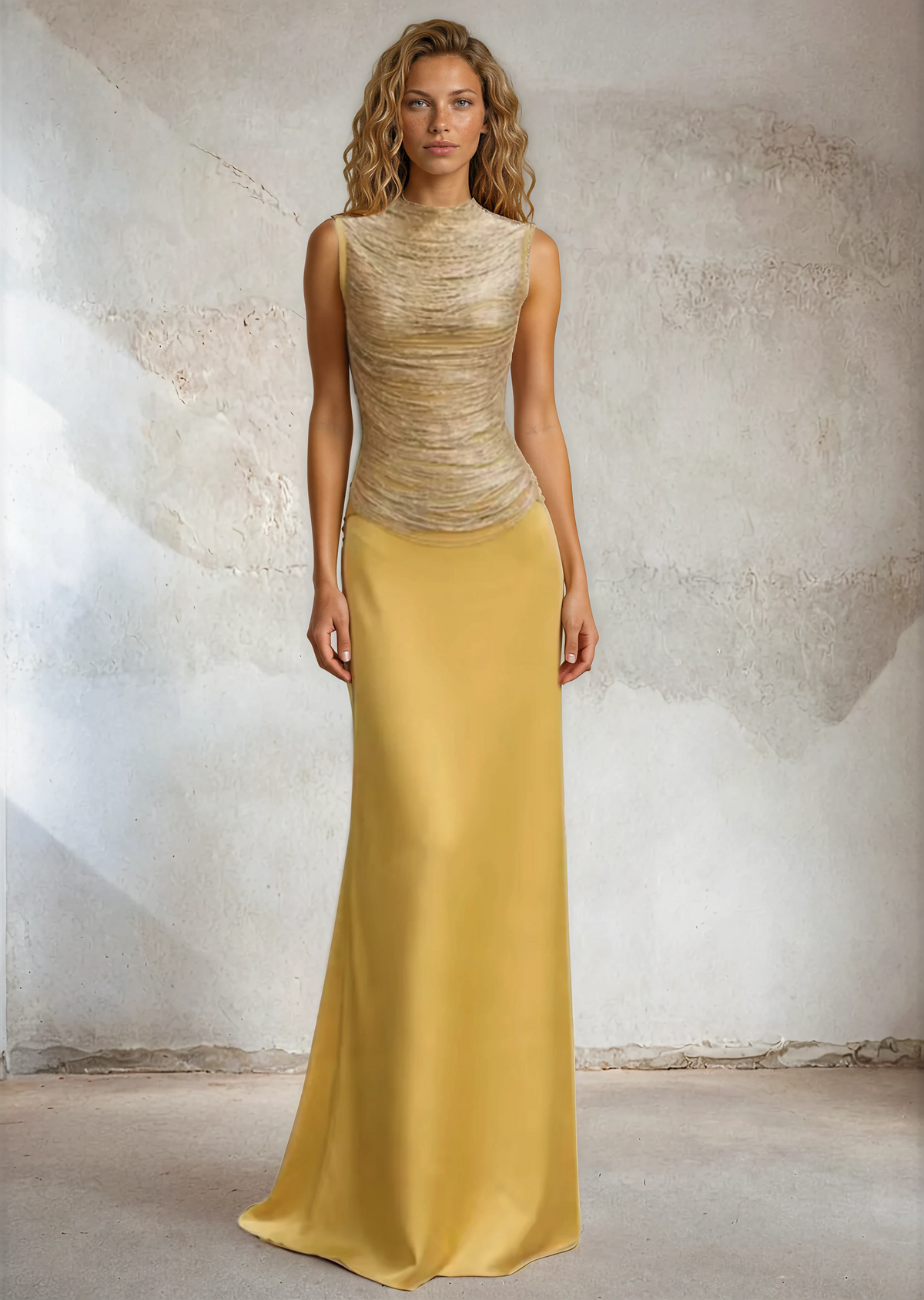 Drape Fringe Satin Skirt Set