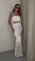 Fringe Maxi Skirt