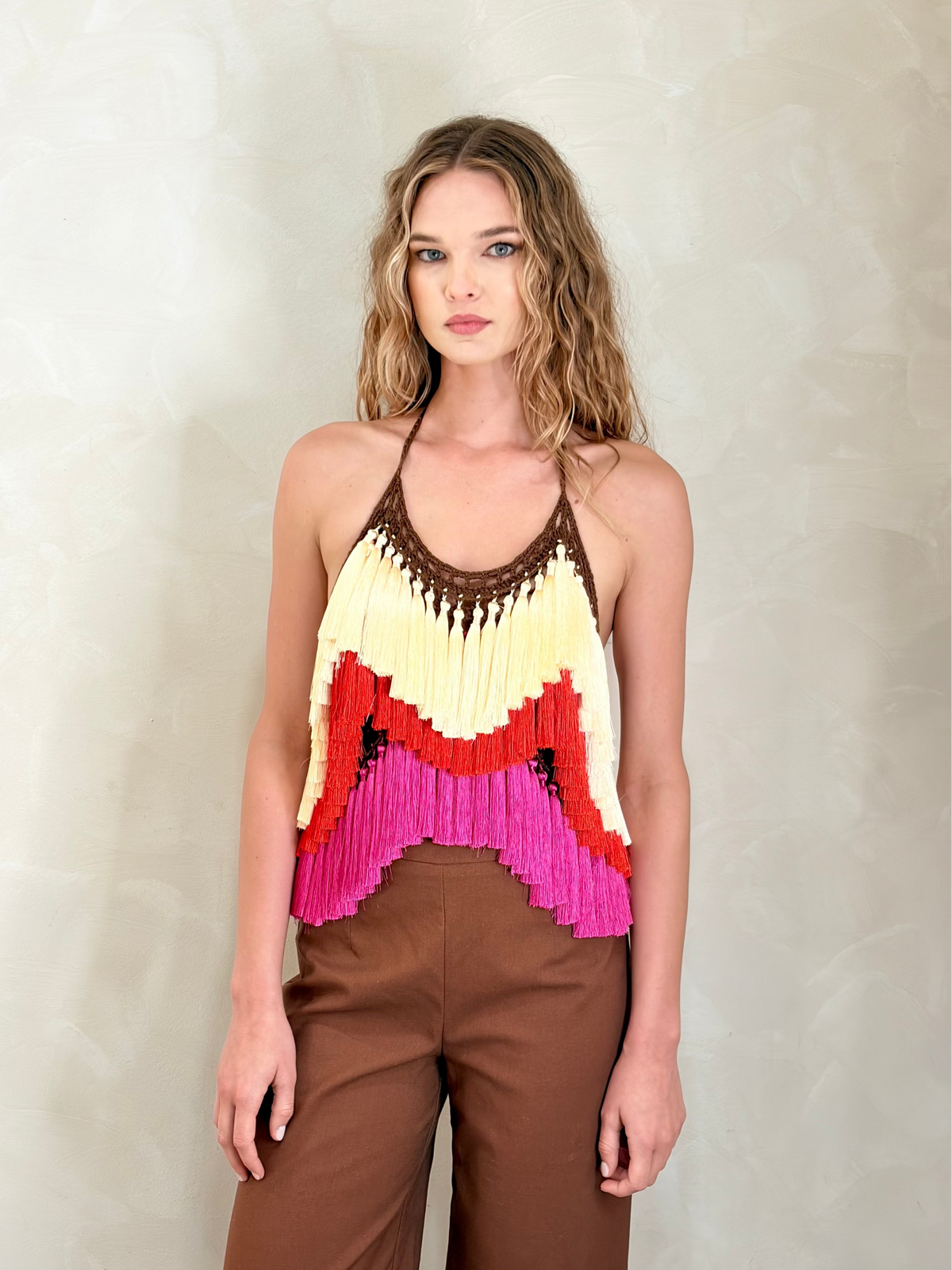 The Tavi Tassels Halter Top