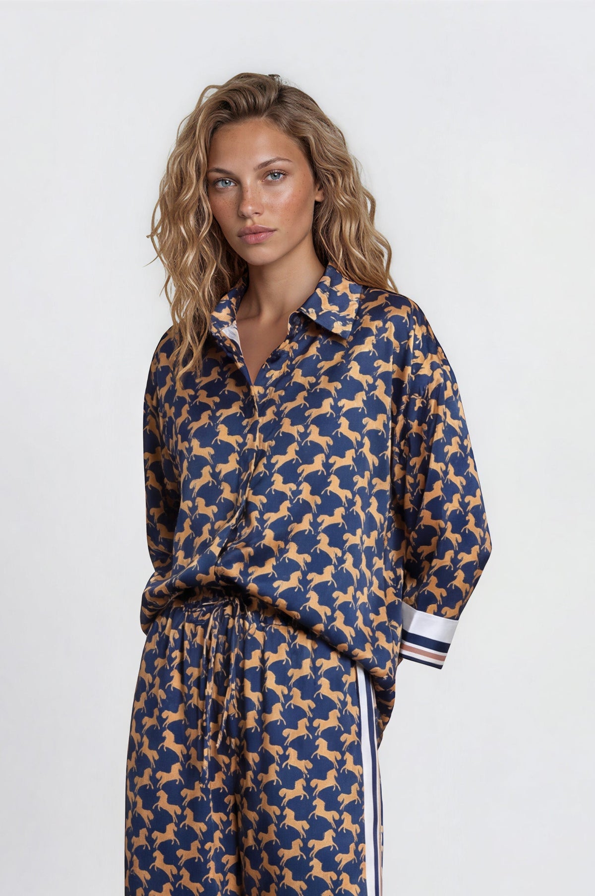 Satin Button Down Shirt