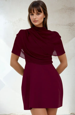 The Draped Shoulder Mini Dress
