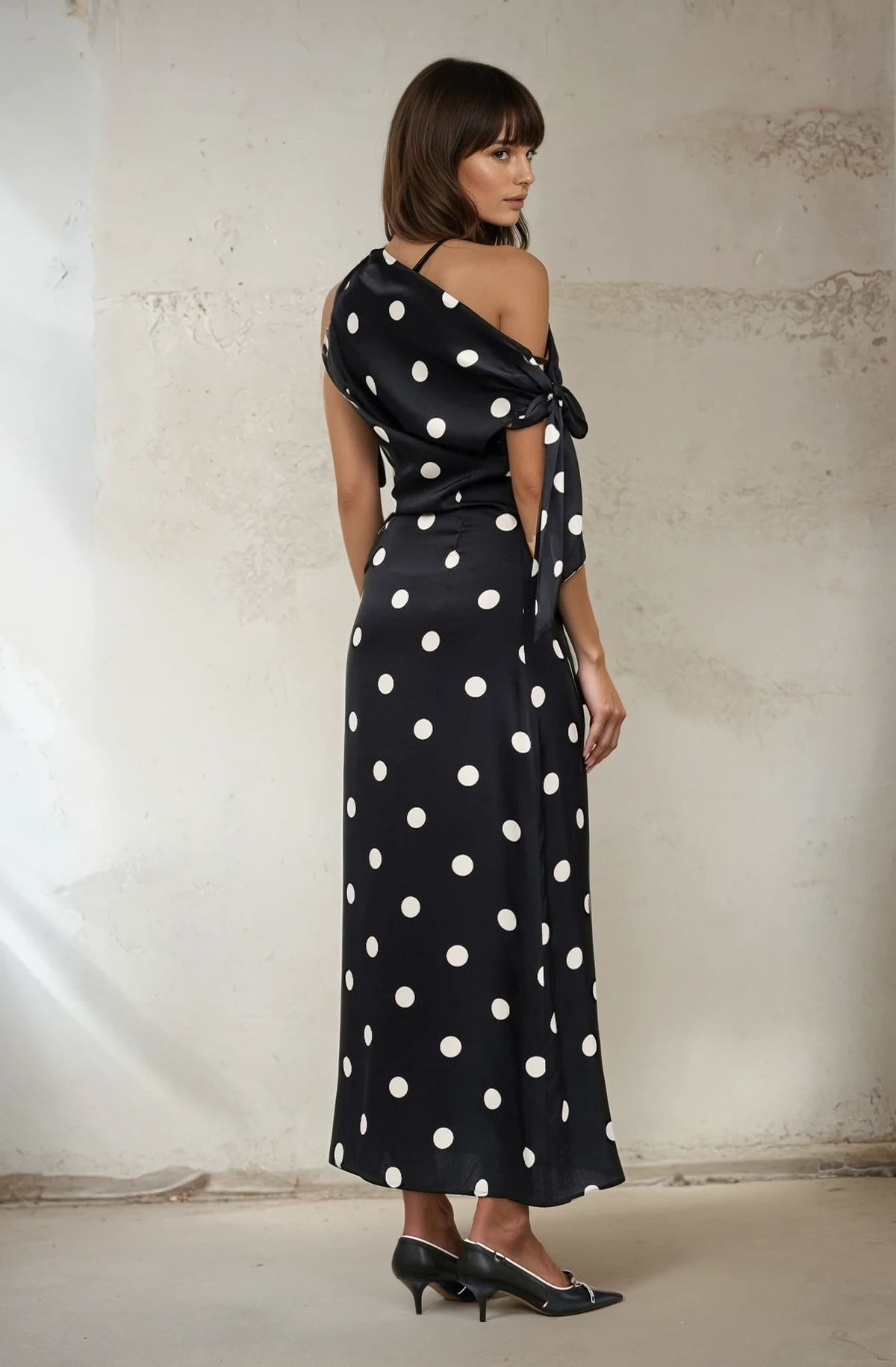 Dotted Asym Dress
