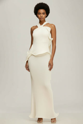 Ruffle Knit Maxi Dress