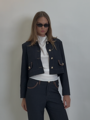 Leather Trim Jacket