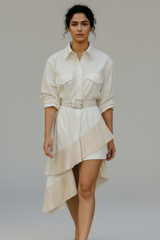 Pleated Detail Mini Dress