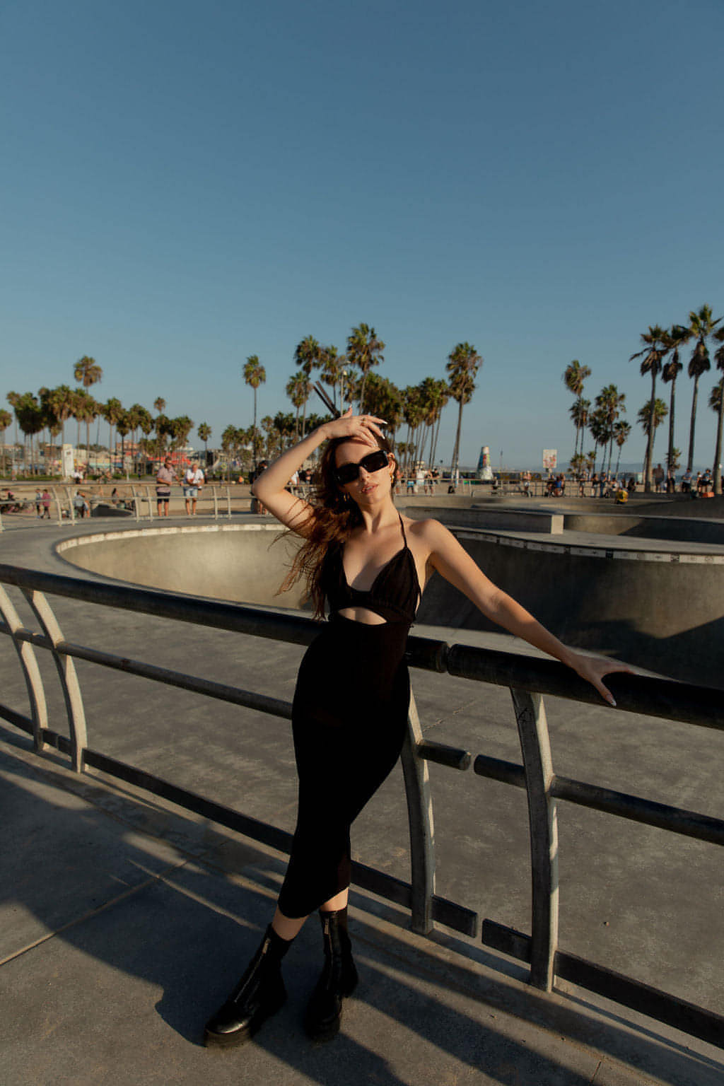 Knit Midi Dress W/Front Cut Out