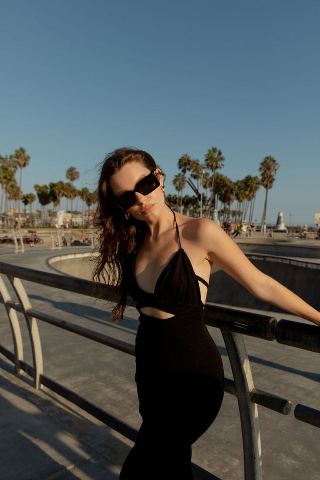 Knit Midi Dress W/Front Cut Out